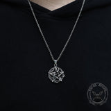 Entwined Snake Pentagram Stainless Steel Pendant