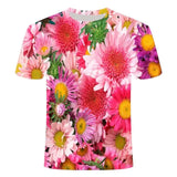 Men's Casual 3D Print Flower T-Shirts - Hip Hop Style - Lootquake