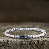Evil Eye Natural Stone Beaded Bracelet