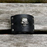 Exaggerated Skull Wide Leather Wristband Bracelet