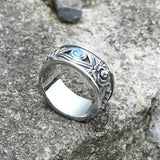 Eye And Rose Stainless Steel Goth Ring