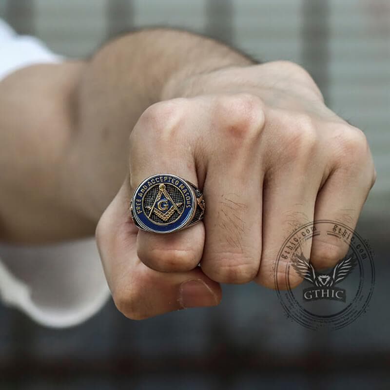 Anillo masónico de acero inoxidable 316L Ojo de la Providencia