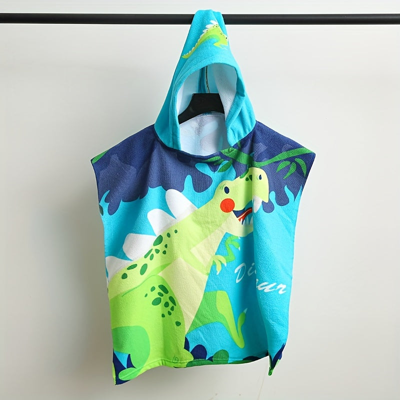 Toalla de baño infantil, bata de baño con capucha y estampado de dibujos animados, toalla de microfibra suave para niños, manta suave, toalla de playa usable, imprescindible para la playa, artículos de baño