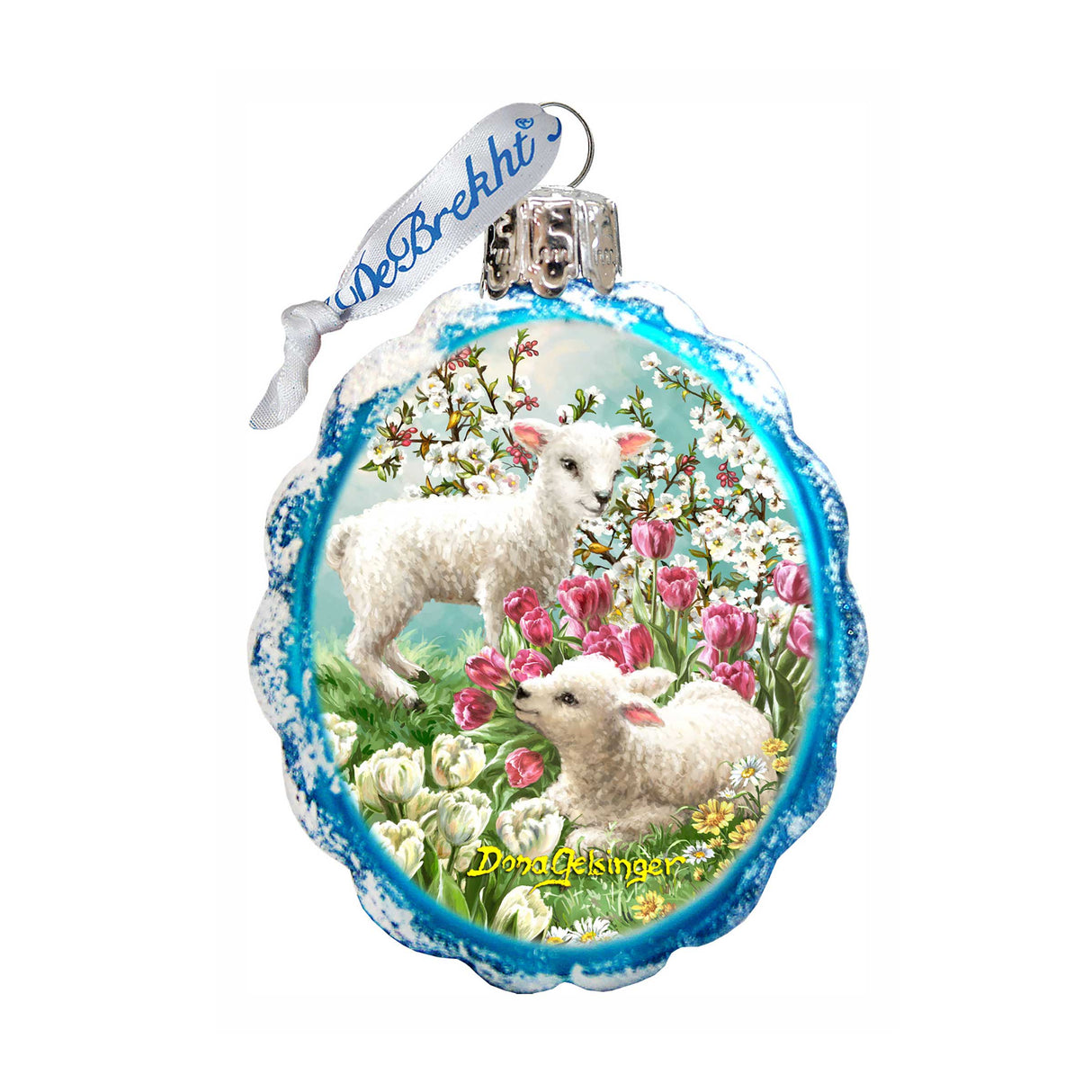 Easter Lambs Mercury Glass Ornament by D. Gelsinger - Easter Spring Decor - 778112-DG