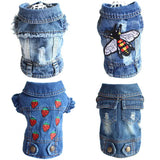 Designer Dog Clothes Small Dog Denim Jacket Coat Cat Costume Puppy Jeans Vest Spring Clothing - Lootquake
