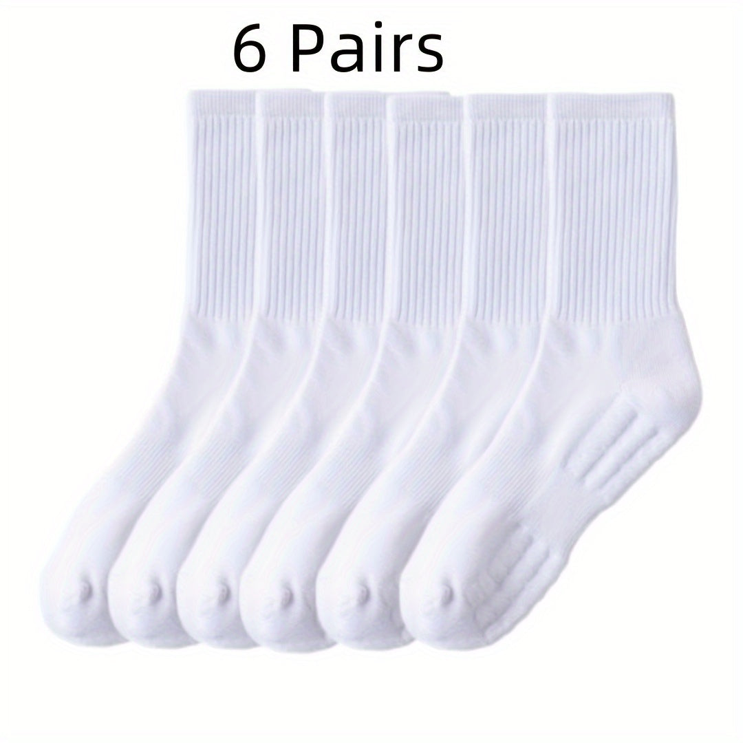1/6 pares de calcetines deportivos de entrenamiento acolchados unisex, transpirables y absorbentes de humedad para mujer