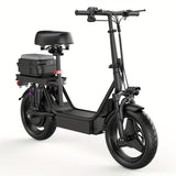 Trottinette électrique pour adultes, avec siège, moteur 740 W, autonomie jusqu'à 32 km/h, batterie 48 V 56,4 V 15 Ah, pneu 14 pouces, avec boîte arrière.