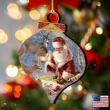 Adornos colgantes de madera "Abundancia de alegría" de Gelsinger - Decoración navideña de Papá Noel y muñeco de nieve - 8031125-0104