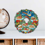 Corona navideña Up Up, decoración para puerta de G. DeBrekht - Decoración navideña de Papá Noel y muñeco de nieve - 8185315H