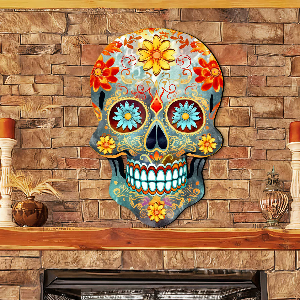 Decoración navideña de calavera de azúcar para puerta de G. DeBrekht - Decoración de Halloween - 8652793H