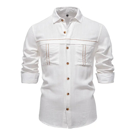 Men's Long Sleeve Shirt With Pocket Decoration - Lootquake