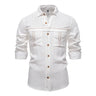 Men's Long Sleeve Shirt With Pocket Decoration - Lootquake