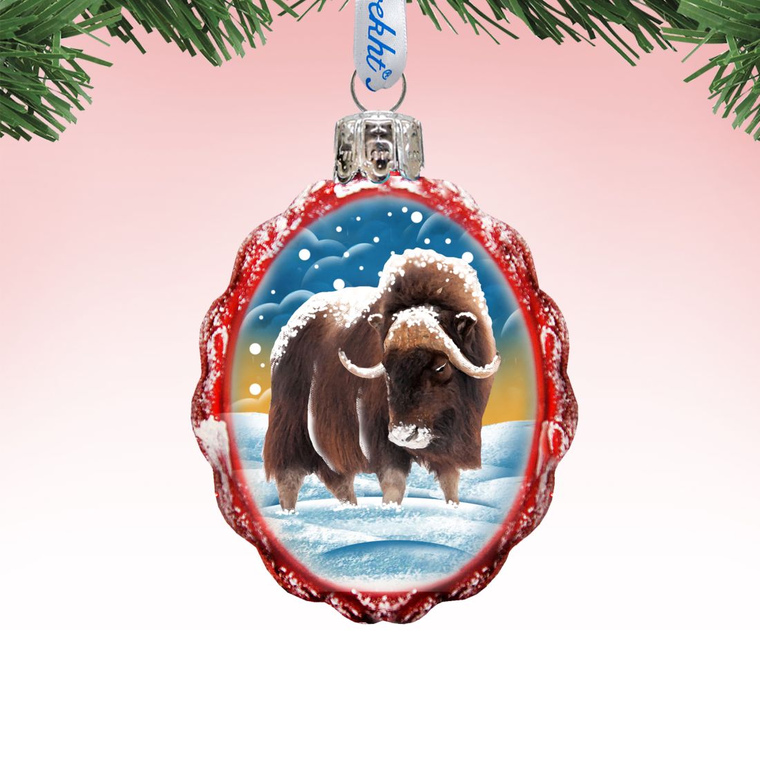 Buffalo Mercury Glass Ornament by G. DeBrekht - Wildlife Holiday Decor - 771054