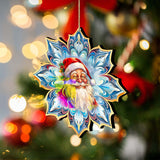 Adornos de madera con forma de copo de nieve de Papá Noel de G. Debrekht - Decoración navideña de muñeco de nieve de Papá Noel - 8688424