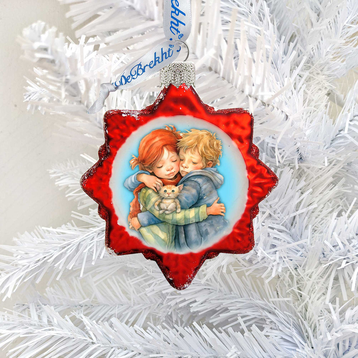 Brother and Sister Mercury Glass Ornaments by G. Debrekht - Christmas Decor - 776011