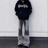 Retro Washed Gradient Fringed Jeans - Lootquake