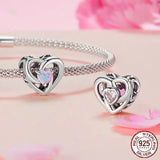 Heart Of Eternity Beaded S925 Sterling Silver Hollow - Lootquake