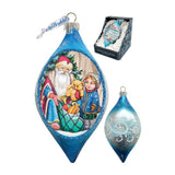 Toy Bag Drop Glass Ornament by G. DeBrekht - Christmas Santa Snowman Decor - 757-024