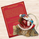 Goldfish Santa Wooden Ornaments by G. DeBrekht - Christmas Santa Snowman Decor - 8121635