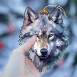 Adornos de madera con cara de lobo de Alaska de G.Debrekht - Decoración navideña con temática de vida silvestre - 8710125-1