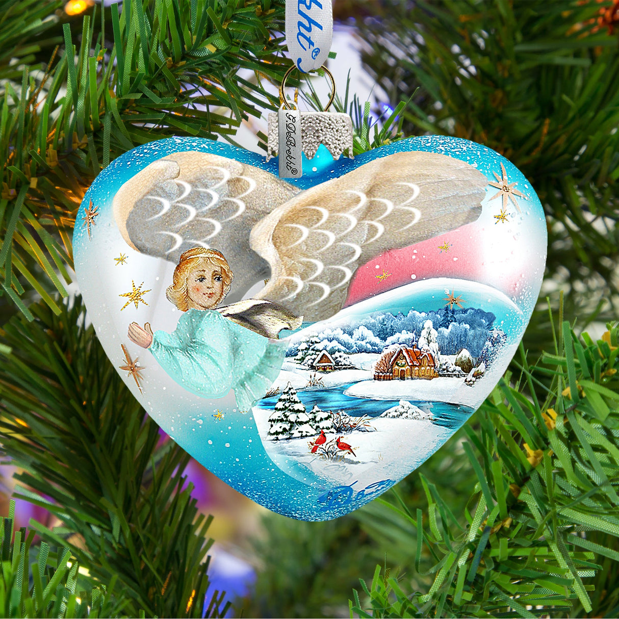 Angel Heart Glass Ornament by G. DeBrekht - Nativity Holiday Décor - 73163