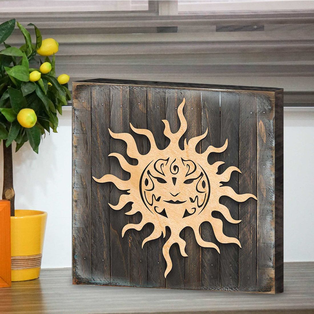 Celtic Sun Charm Art Wooden Wall Art by Celtic Art - Celtic Decor - 953169B