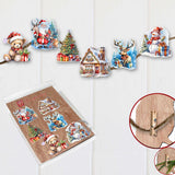 Christmas Is Here Decorative Wooden Clip-on Ornaments Set of 6 by G. Debrekht - Christmas Decor - 8090028C-S6