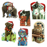Dog and Cats Decorative Wooden Magnets Set of 6 by L. Seeley - Pets Dog and Cat Decor - 8090139G-S6