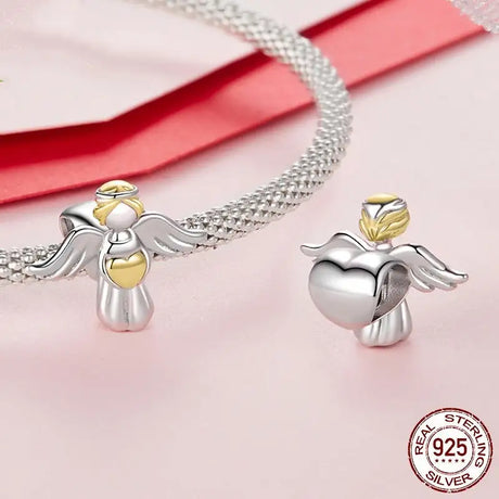 Sterling Silver Gold-plated Angel Guardian Beads - Lootquake
