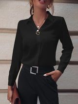 Fashionable Elegant Business Style Long Sleeve Shirt With Pearl Button - Lootquake