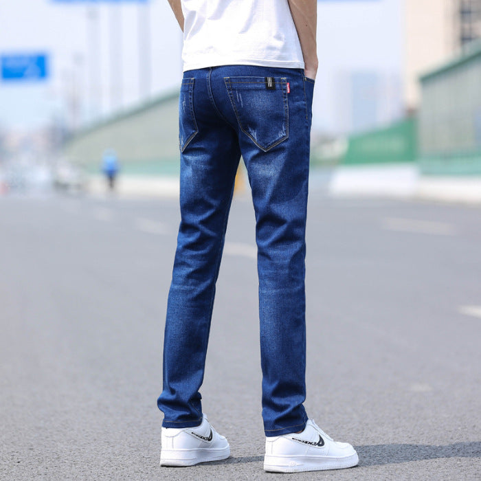 Spring And Summer Denim Trousers Men's Slim Straight Stretch - Lootquake