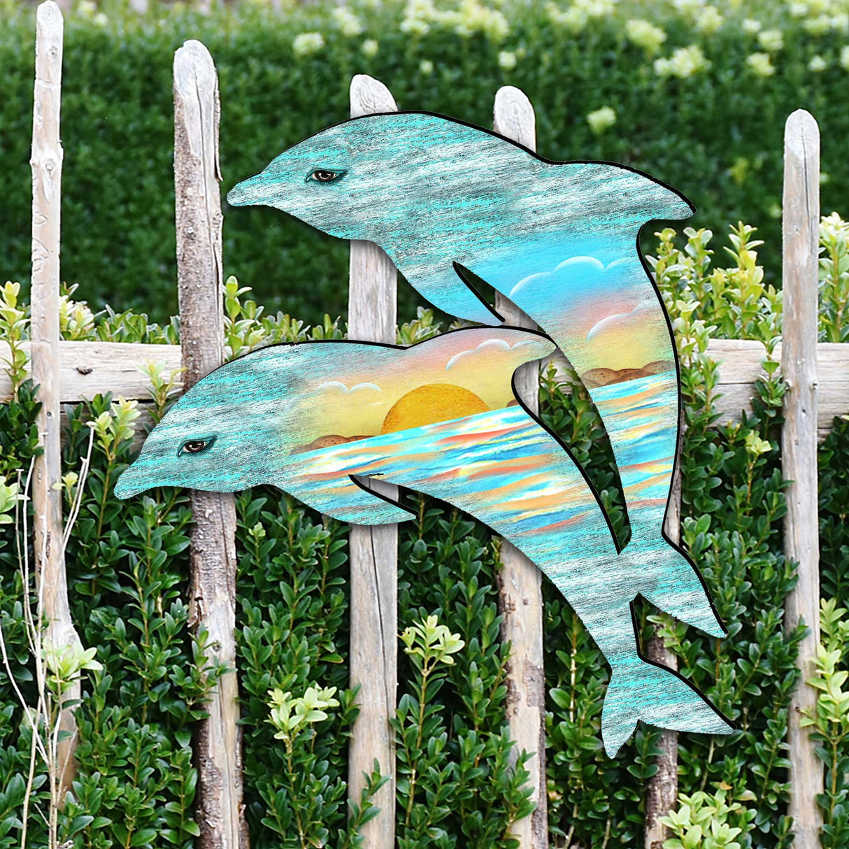Dolphins Decorative Coastal Door Decor by G. DeBrekht - Coastal Holiday Decor - 8198519H