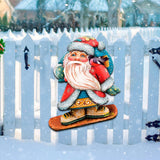 Decoración navideña para puerta con Papá Noel haciendo snowboard de G. DeBrekht - Decoración navideña con muñeco de nieve de Papá Noel - 8119171H
