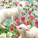 Easter Lambs Wooden Wall Art by D. Gelsinger - Easter Spring Decor - 95673B-DG