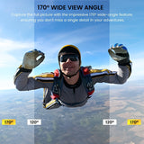 Cámara de acción 4K 30FPS de 12 MP - Cámara deportiva Full HD con conexión wifi - Cámara HD para ciclismo, buceo y exteriores con tarjeta de 32 GB