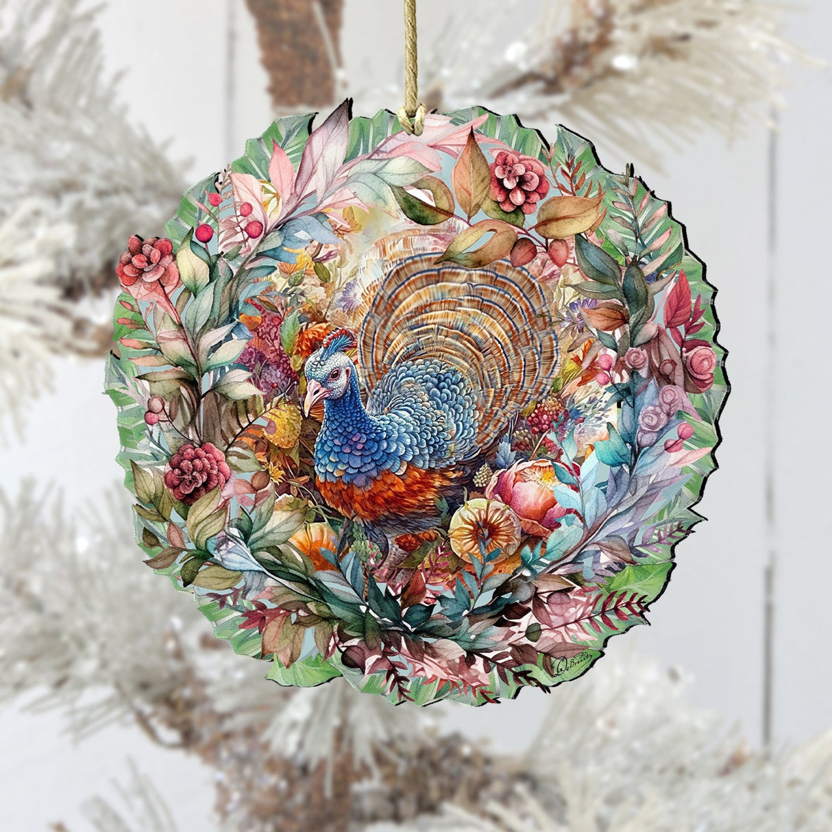 Adornos de madera con forma de corona de pavo para Acción de Gracias, de G. Debrekht - 8611083