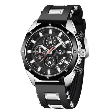 Fashion Mens Watches Top Brand Luxury Silicone Sport Watch Men Quartz Date Clock Waterproof Wristwatch Chronograph - Lootquake