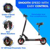 1 Ninebot M4 Adult Electric Scooter - Foldable Commuter Model with 600W Motor, 10-inch Pneumatic Tires, Dual Suspension & Braking System, Cruise Control, Seat for Pets, 31-Mile Range, Fast Charging, Black Aluminum Alloy, U.S.