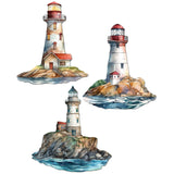 Lighthouse Decorative Wooden Clip-on Ornaments Set of 3 by G. Debrekht - Coastal Decor - 8091022C-S3