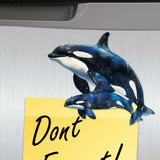 Majestic Orcas Decorative Wooden Magnets Set of 6 by G. Debrekht - Wildlife Coastal Decor - 8090102G-S6