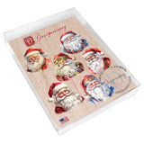 Jolly Santa Faces Decorative Wooden Magnets Set of 6 by G. Debrekht - Christmas Santa Snowman Décor - 8090045G-S6