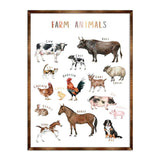 Farm Animals - Wooden Kids Room Decor - First day of school gift - ABC 123 Kids - Montessori Homeschool wooden poster I Educational Poster - Classroom Decor - 310215