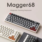 Magnetic White Porcelain Jade 68 Key Aluminum Tuo Keyboard - Lootquake