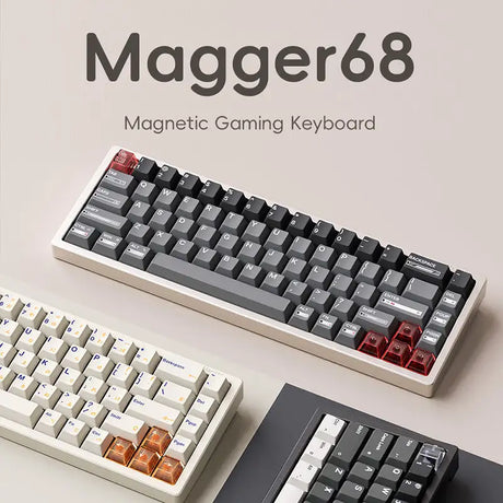 Magnetic White Porcelain Jade 68 Key Aluminum Tuo Keyboard - Lootquake