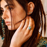 Oval Color Turquoise Ring Copper Niche - Lootquake