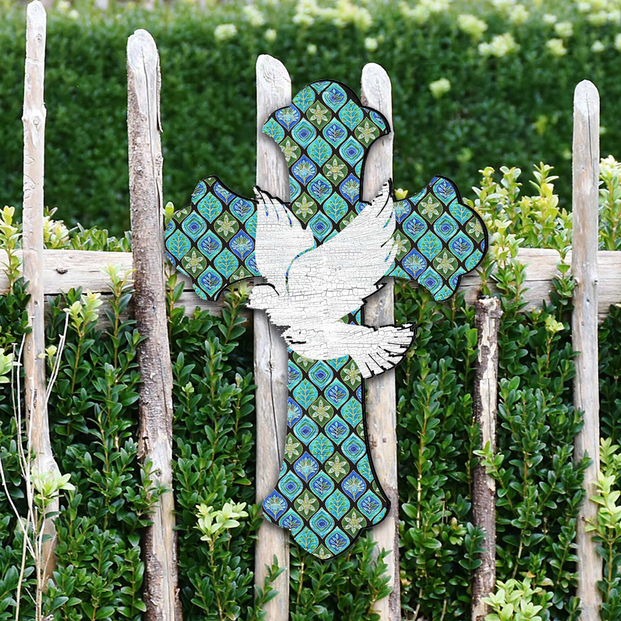 Decoración de puerta de Pascua con palomas blancas cruzadas de G. DeBrekht - Decoración de primavera de Pascua - 8191163-2H