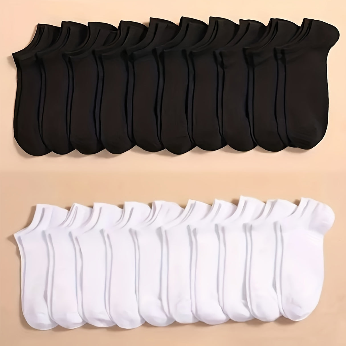 20 paires de chaussettes unies à imprimé, chaussettes basses douces et légères, bas et collants pour femmes