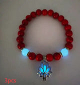 Energy Luminous Lotus Natural Stone Bracelet Yoga Healing Luminous Glow In The Dark Charm Beads Bracelet For Men Women Prayer Buddhism - Lootquake