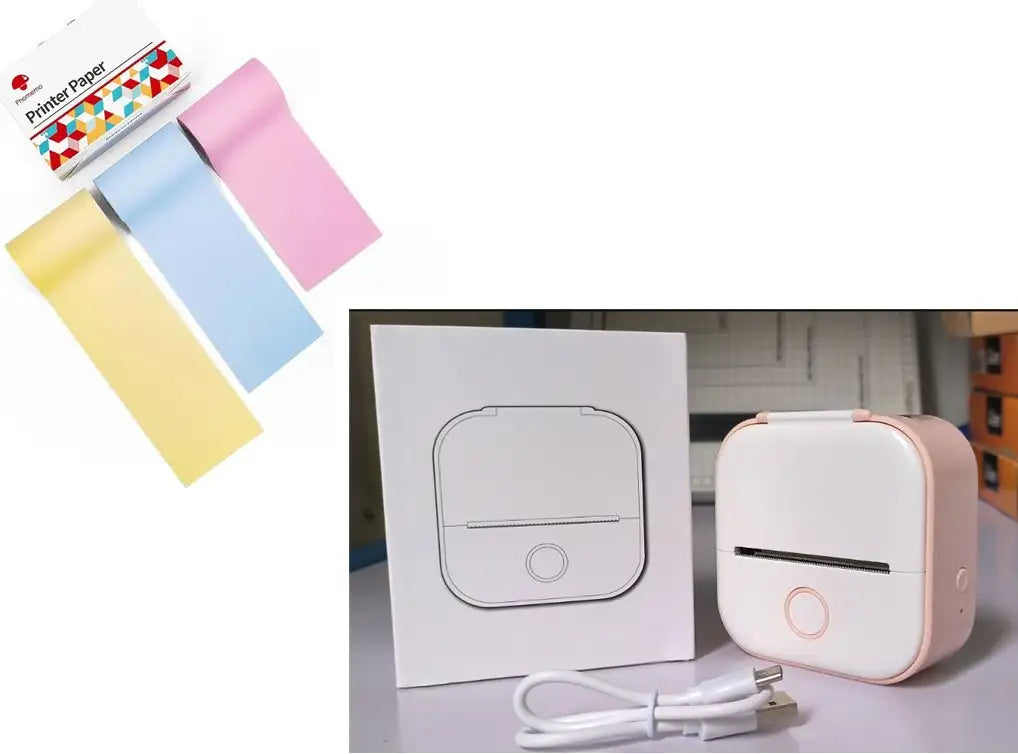 Portable Mini Printer for Students and Hobbyists, Bluetooth Thermal Label Printer