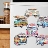 Juego de 6 imanes decorativos de madera Surf Vans de G. Debrekht - Decoración costera - 8090040G-S6